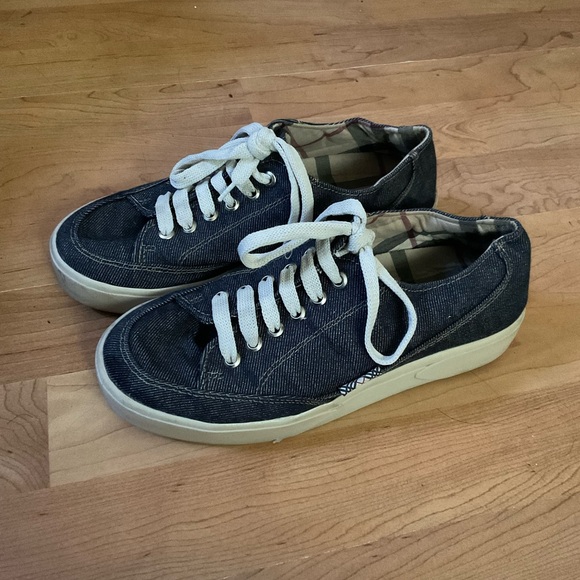 “BURBERRY” Style Denim Lace Up Running Shoes - Picture 2 of 8